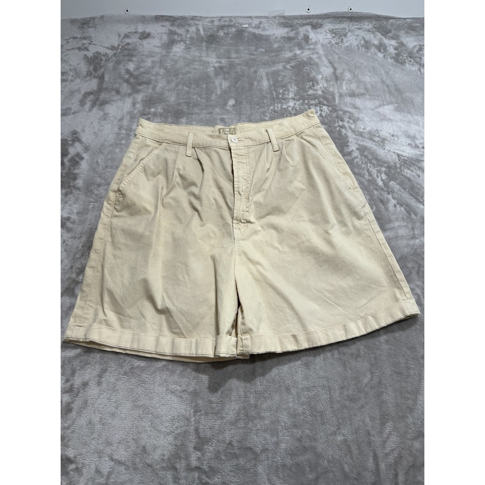Mother Shorts Women's Size 32 Beige Comfort Pockets Zip Up Killing Time EUC